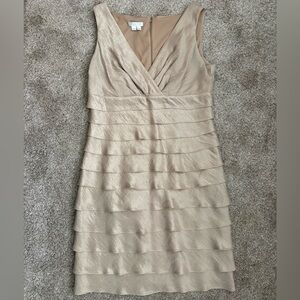 London Times Layered Cream Dress